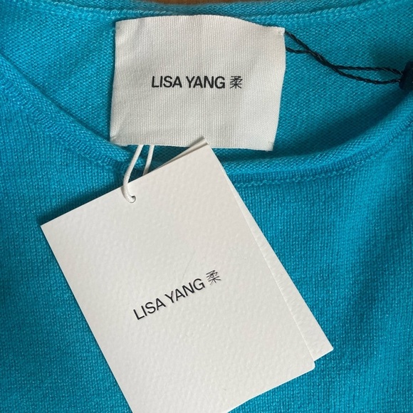 Lisa Yang Ida Cashmere Sweater NWT Amalfi Blue Organic Cashmere - Picture 9 of 13